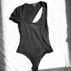 Lulu's Black Asymmetrical Bodysuit